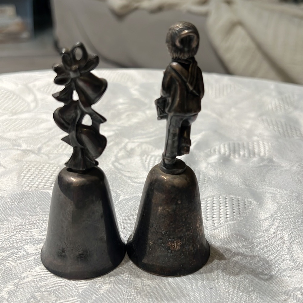 New England Collectors Society Drummer Boy & Ribbons &bells Silver plated bells - Picture 4 of 9